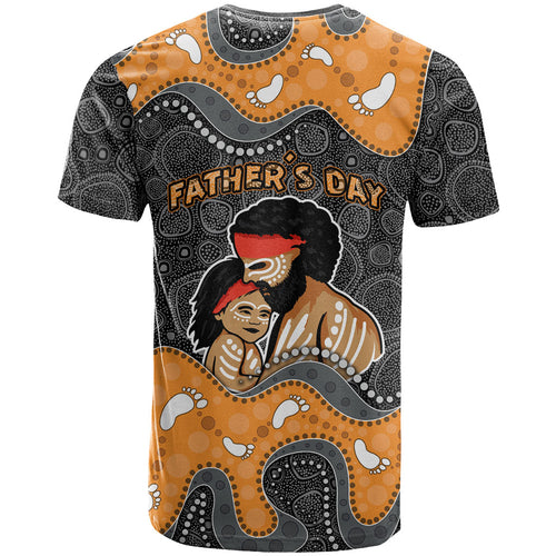 Australia Aboriginal Fathers Day T Shirt Indigenous Dot Art - Family Footprint