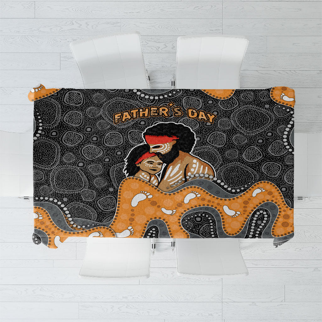 Australia Aboriginal Fathers Day Tablecloth Indigenous Dot Art - Family Footprint
