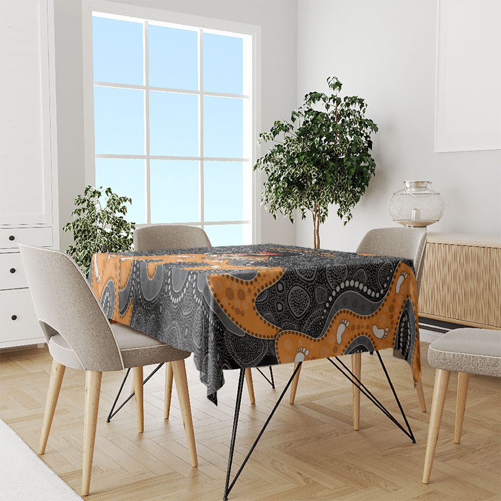 Australia Aboriginal Fathers Day Tablecloth Indigenous Dot Art - Family Footprint