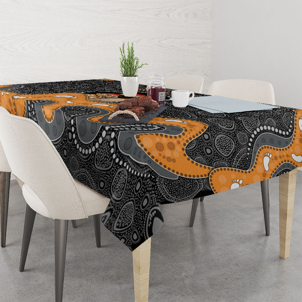 Australia Aboriginal Fathers Day Tablecloth Indigenous Dot Art - Family Footprint
