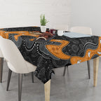Australia Aboriginal Fathers Day Tablecloth Indigenous Dot Art - Family Footprint
