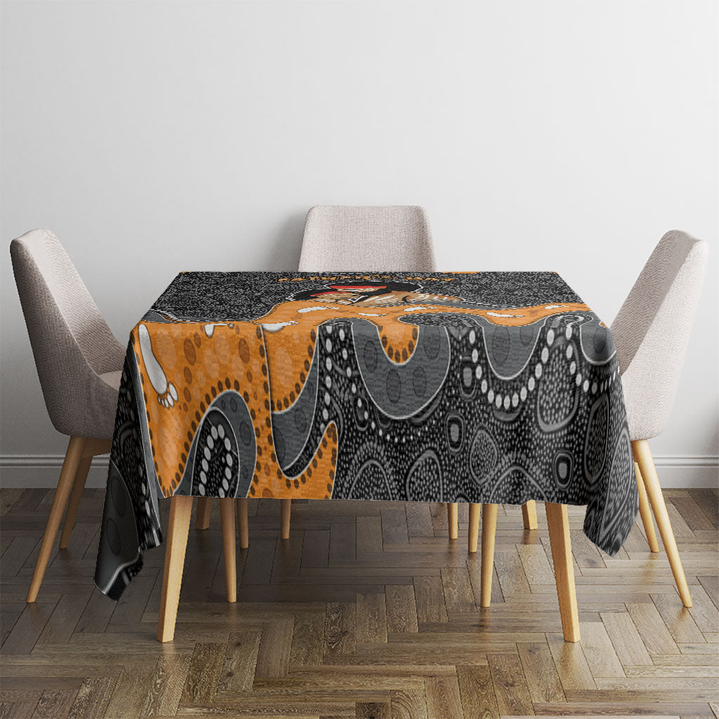 Australia Aboriginal Fathers Day Tablecloth Indigenous Dot Art - Family Footprint