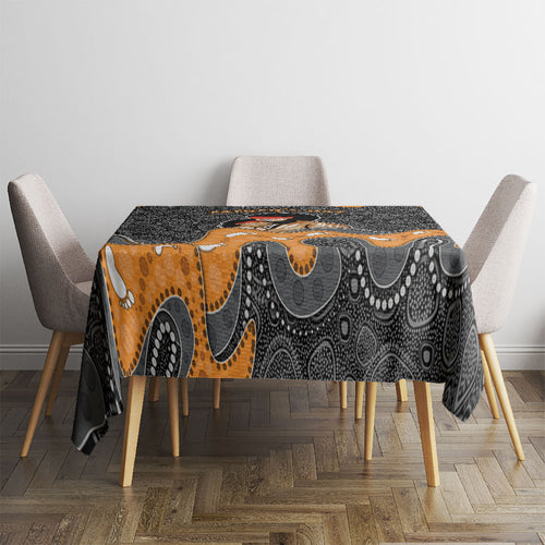 Australia Aboriginal Fathers Day Tablecloth Indigenous Dot Art - Family Footprint
