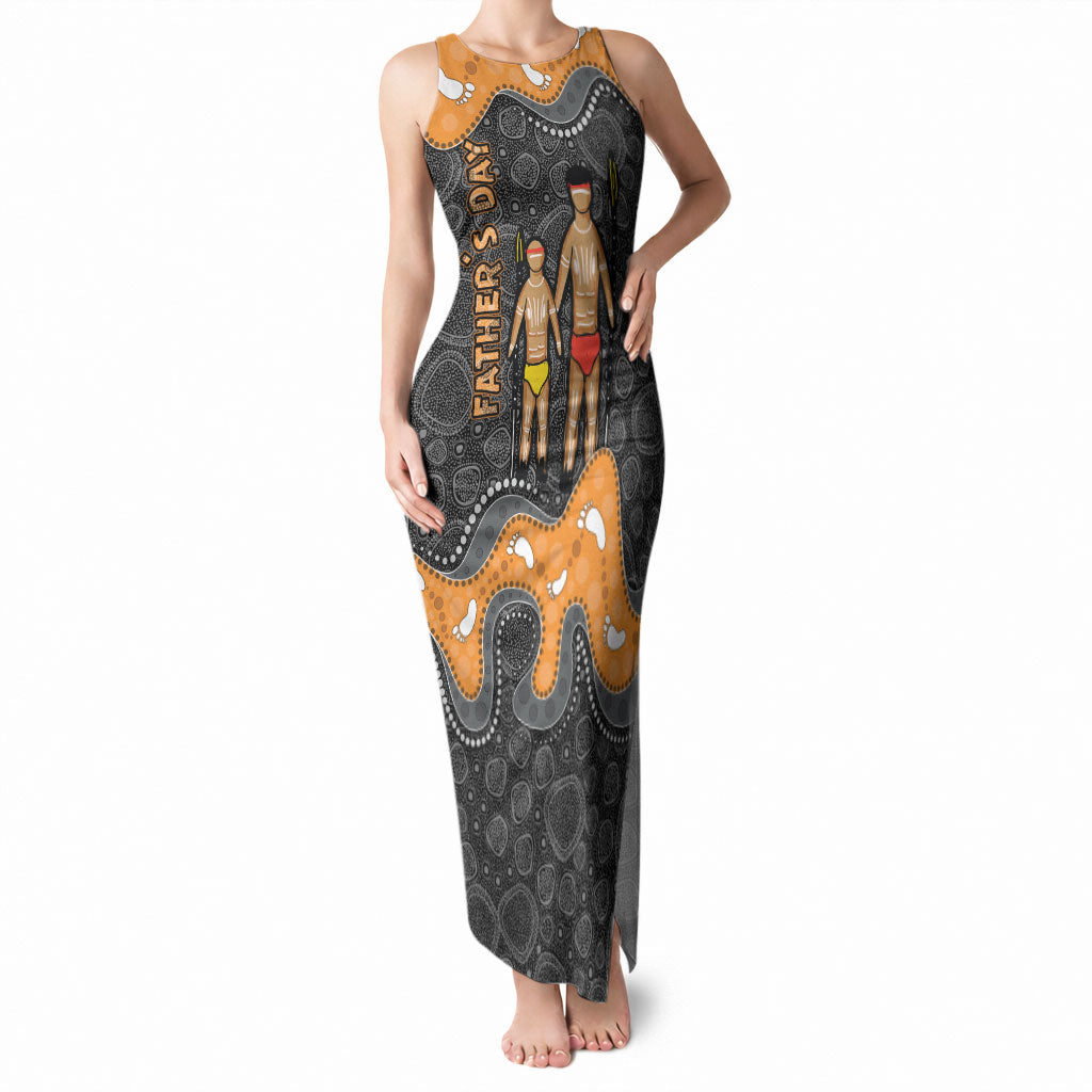 Australia Aboriginal Fathers Day Tank Maxi Dress Indigenous Dot Art - Family Footprint