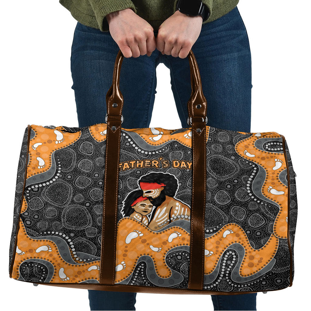 Australia Aboriginal Fathers Day Travel Bag Indigenous Dot Art - Family Footprint