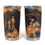 Australia Aboriginal Fathers Day Tumbler Cup Indigenous Dot Art - Family Footprint