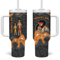 Australia Aboriginal Fathers Day Tumbler With Handle Indigenous Dot Art - Family Footprint