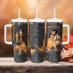 Australia Aboriginal Fathers Day Tumbler With Handle Indigenous Dot Art - Family Footprint