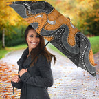 Australia Aboriginal Fathers Day Umbrella Indigenous Dot Art - Family Footprint