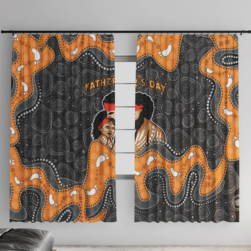 Australia Aboriginal Fathers Day Window Curtain Indigenous Dot Art - Family Footprint