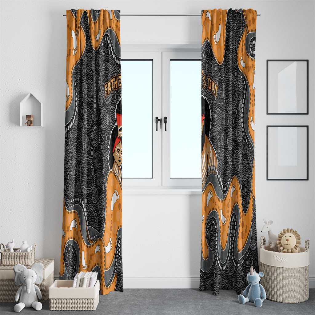 Australia Aboriginal Fathers Day Window Curtain Indigenous Dot Art - Family Footprint