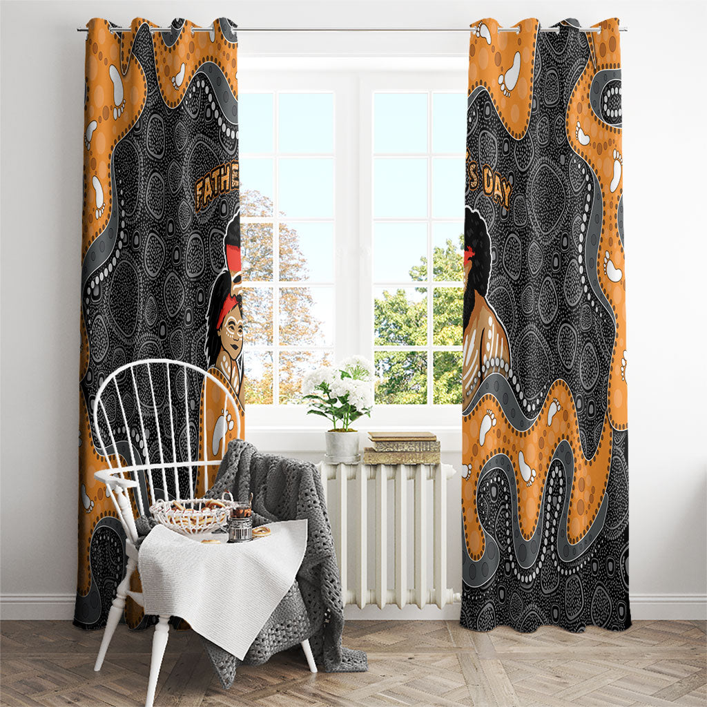 Australia Aboriginal Fathers Day Window Curtain Indigenous Dot Art - Family Footprint