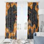 Australia Aboriginal Fathers Day Window Curtain Indigenous Dot Art - Family Footprint