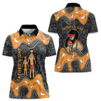 Australia Aboriginal Fathers Day Women Polo Shirt Indigenous Dot Art - Family Footprint