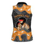 Australia Aboriginal Fathers Day Women Sleeveless Polo Shirt Indigenous Dot Art - Family Footprint