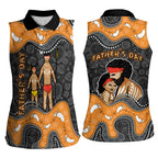 Australia Aboriginal Fathers Day Women Sleeveless Polo Shirt Indigenous Dot Art - Family Footprint