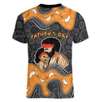 Australia Aboriginal Fathers Day Women V-Neck T-Shirt Indigenous Dot Art - Family Footprint