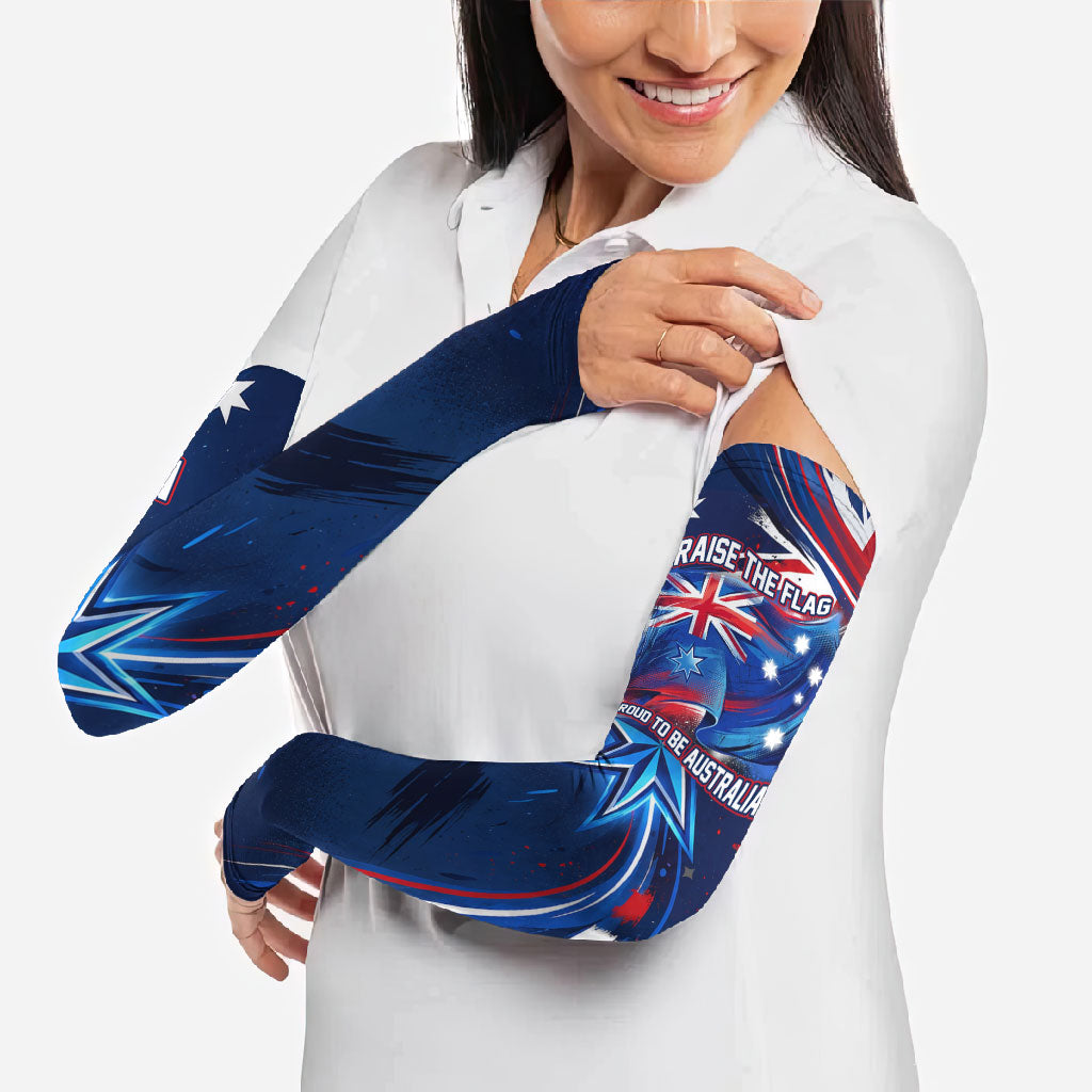 Proud To Be Australian Arm Sleeves Australia Flag Day Waving Commonwealth Star