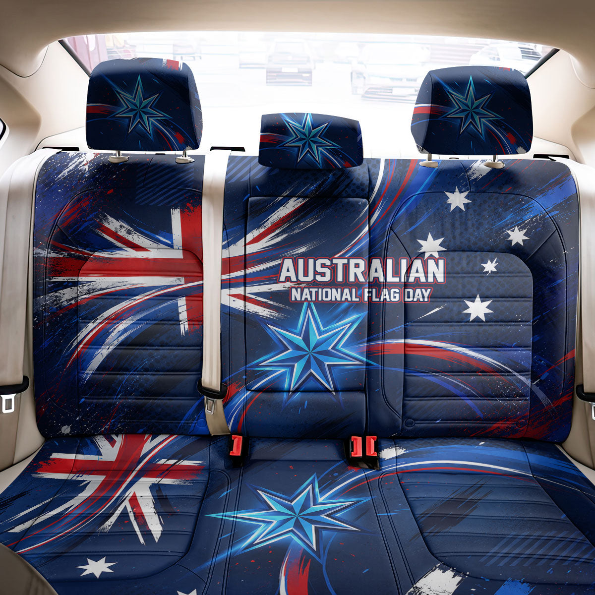 Proud To Be Australian Back Car Seat Cover Australia Flag Day Waving Commonwealth Star