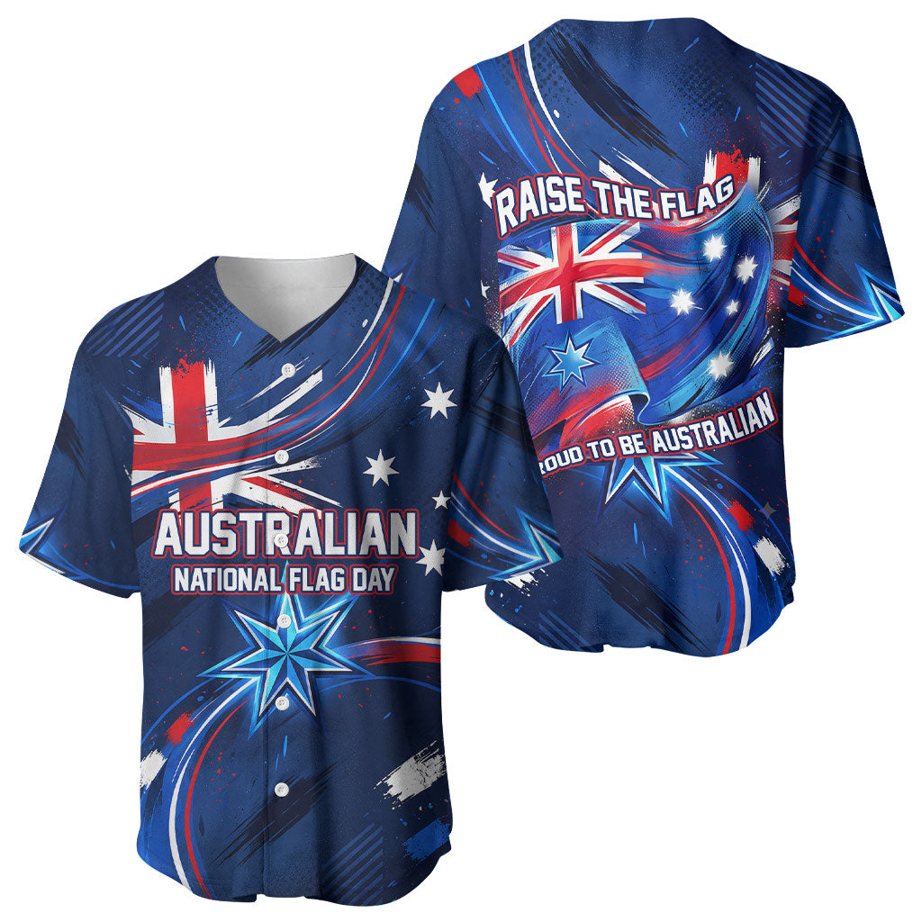 Proud To Be Australian Baseball Jersey Australia Flag Day Waving Commonwealth Star