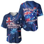 Proud To Be Australian Baseball Jersey Australia Flag Day Waving Commonwealth Star
