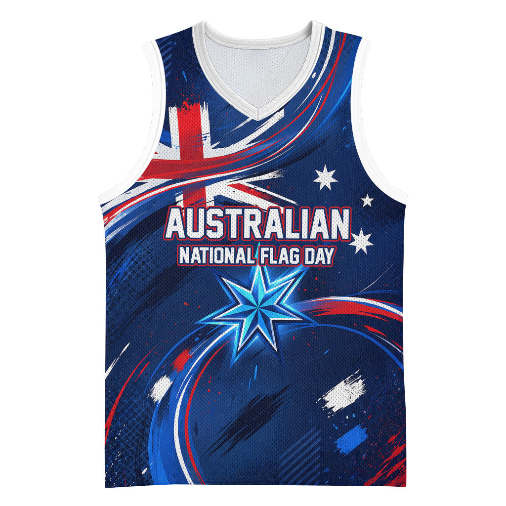 Proud To Be Australian Basketball Jersey Australia Flag Day Waving Commonwealth Star