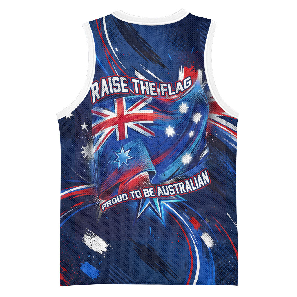 Proud To Be Australian Basketball Jersey Australia Flag Day Waving Commonwealth Star