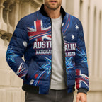 Proud To Be Australian Bomber Puffer Jacket Australia Flag Day Waving Commonwealth Star