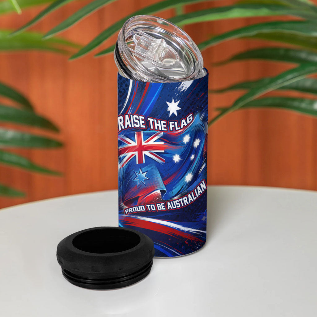 Proud To Be Australian 4 in 1 Can Cooler Tumbler Australia Flag Day Waving Commonwealth Star