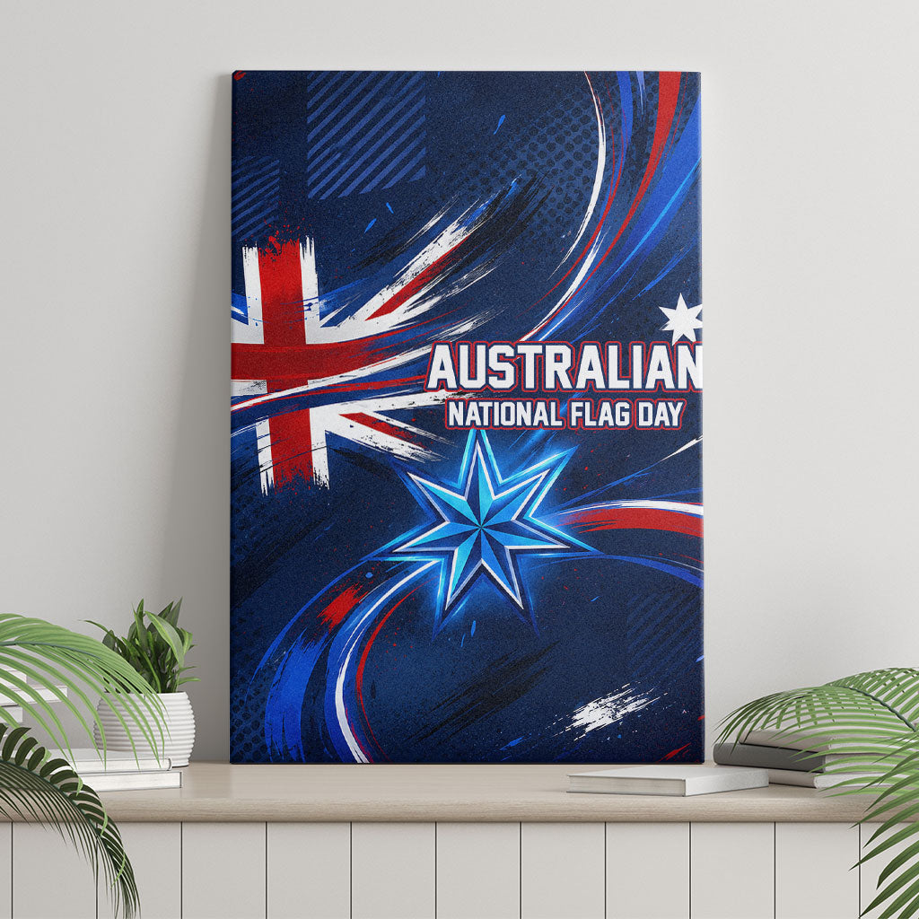 Proud To Be Australian Canvas Wall Art Australia Flag Day Waving Commonwealth Star