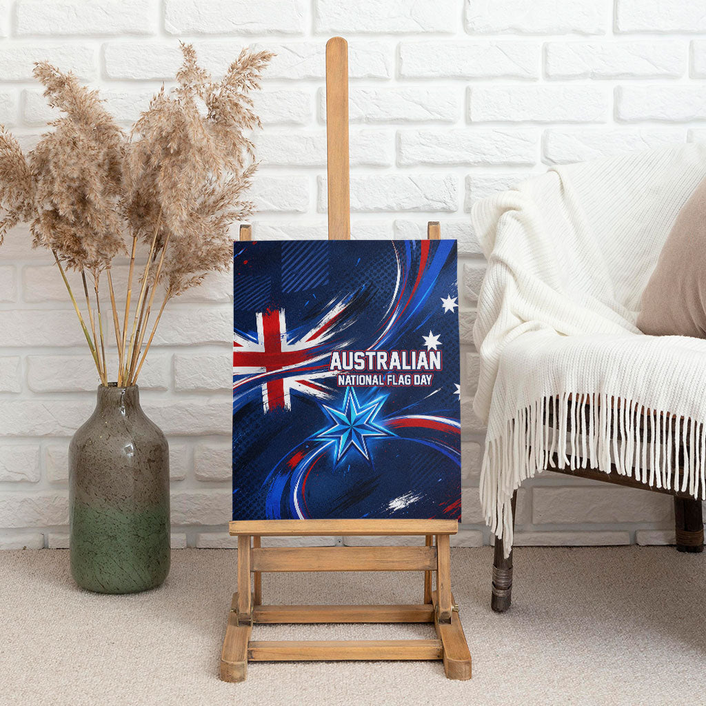 Proud To Be Australian Canvas Wall Art Australia Flag Day Waving Commonwealth Star