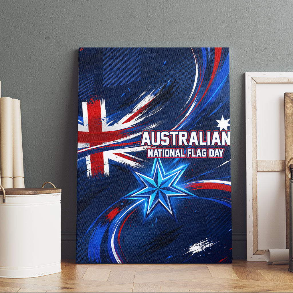 Proud To Be Australian Canvas Wall Art Australia Flag Day Waving Commonwealth Star
