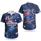 Proud To Be Australian Couples Matching Off Shoulder Maxi Dress and Hawaiian Shirt Australia Flag Day Waving Commonwealth Star