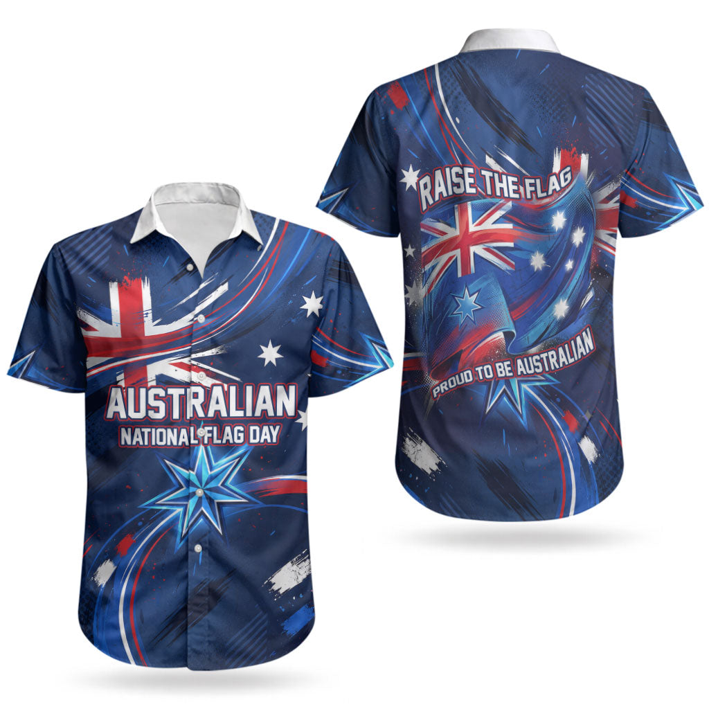 Proud To Be Australian Couples Matching Off Shoulder Maxi Dress and Hawaiian Shirt Australia Flag Day Waving Commonwealth Star