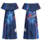 Proud To Be Australian Couples Matching Off Shoulder Maxi Dress and Hawaiian Shirt Australia Flag Day Waving Commonwealth Star