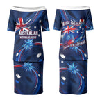 Proud To Be Australian Couples Matching Puletasi and Hawaiian Shirt Australia Flag Day Waving Commonwealth Star