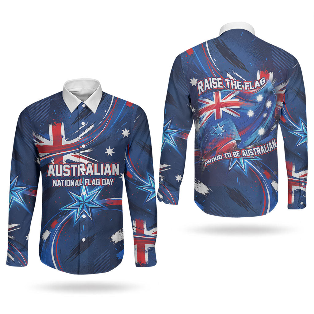 Proud To Be Australian Couples Matching Short Sleeve Bodycon Dress and Long Sleeve Button Shirt Australia Flag Day Waving Commonwealth Star
