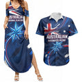 Proud To Be Australian Couples Matching Summer Maxi Dress and Hawaiian Shirt Australia Flag Day Waving Commonwealth Star