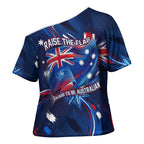Proud To Be Australian Cross Shoulder Shirt Australia Flag Day Waving Commonwealth Star