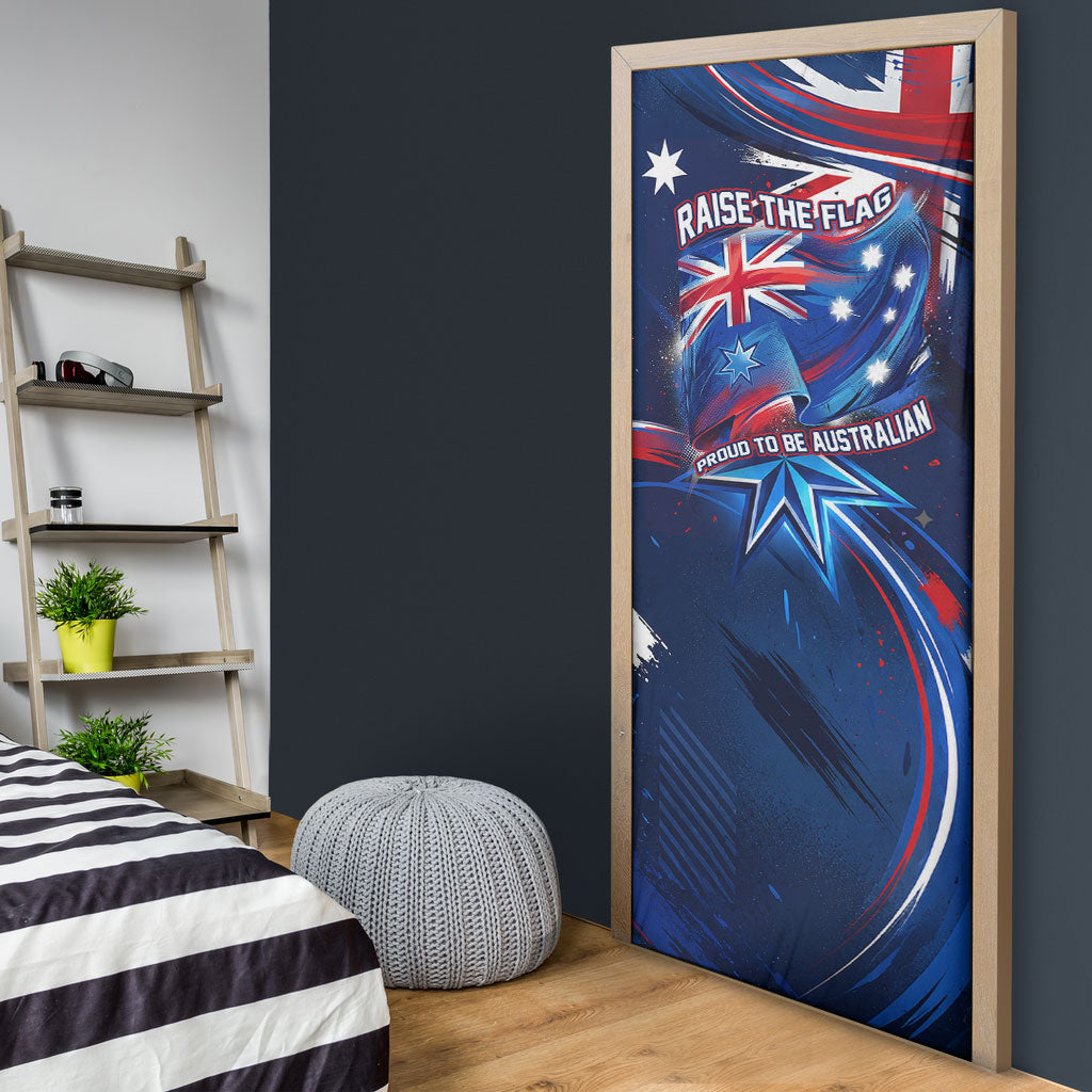 Proud To Be Australian Door Cover Australia Flag Day Waving Commonwealth Star