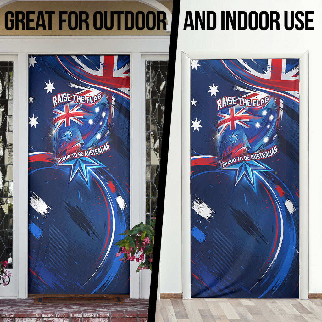 Proud To Be Australian Door Cover Australia Flag Day Waving Commonwealth Star