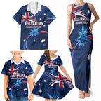Proud To Be Australian Family Matching Tank Maxi Dress and Hawaiian Shirt Australia Flag Day Waving Commonwealth Star