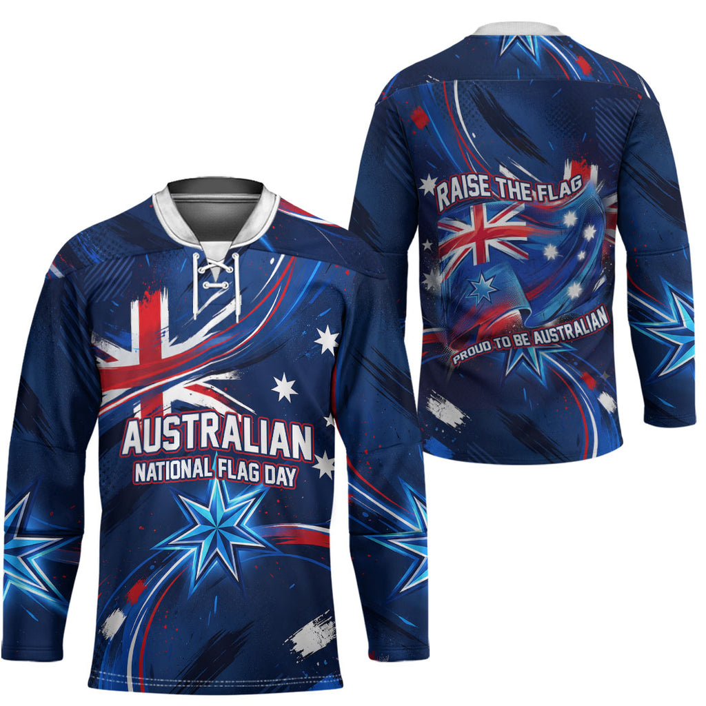 Proud To Be Australian Hockey Jersey Australia Flag Day Waving Commonwealth Star