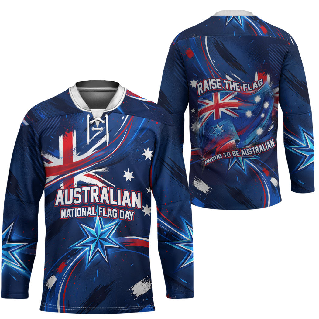 Proud To Be Australian Hockey Jersey Australia Flag Day Waving Commonwealth Star