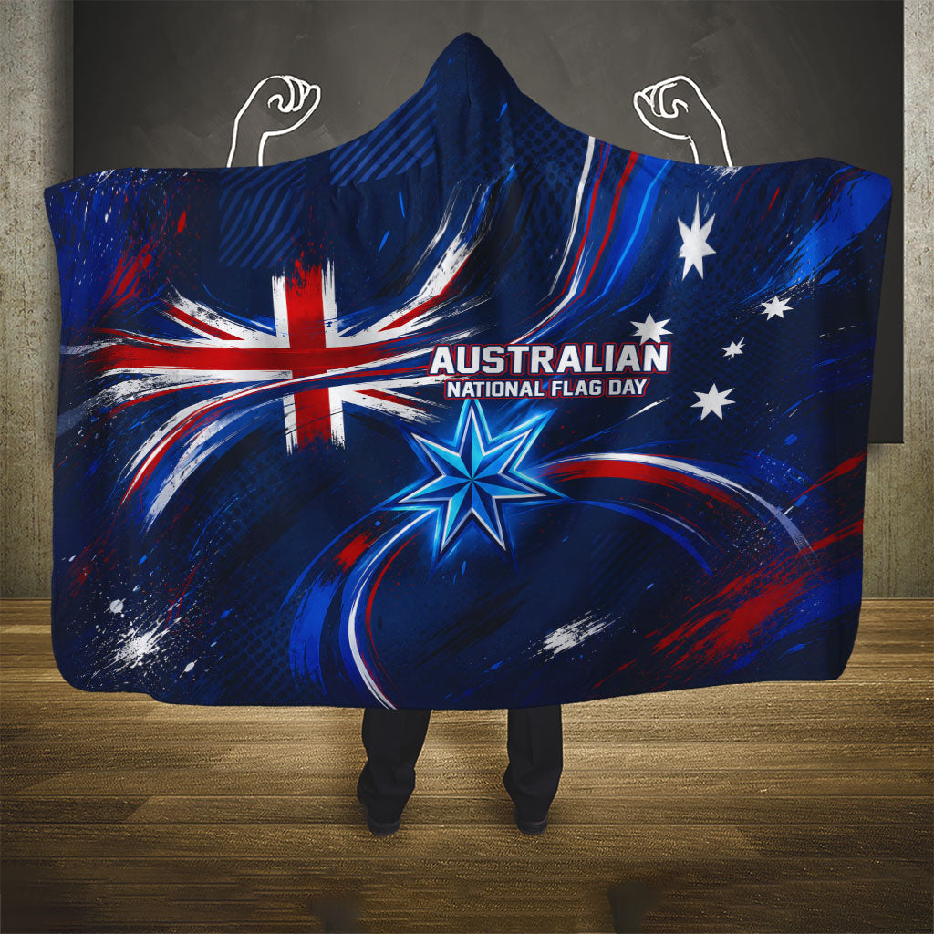 Proud To Be Australian Hooded Blanket Australia Flag Day Waving Commonwealth Star