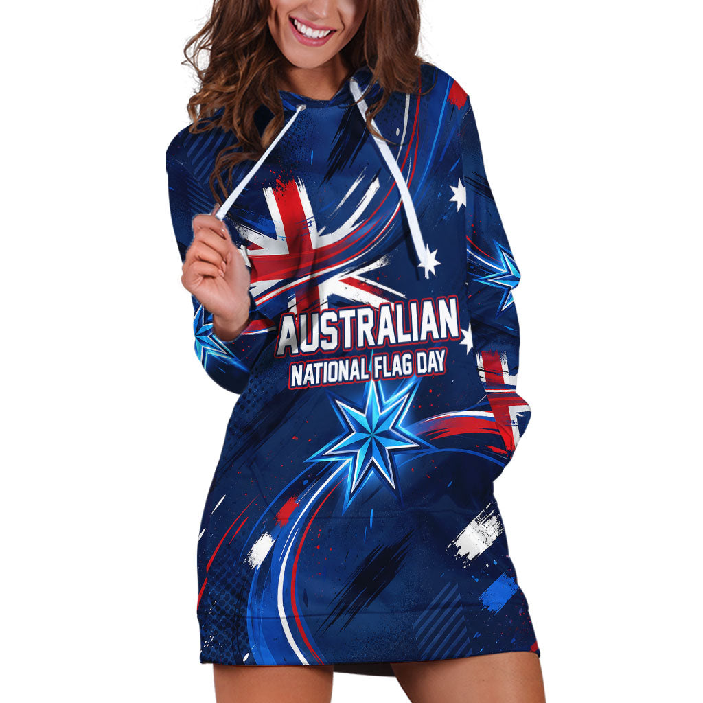 Proud To Be Australian Hoodie Dress Australia Flag Day Waving Commonwealth Star