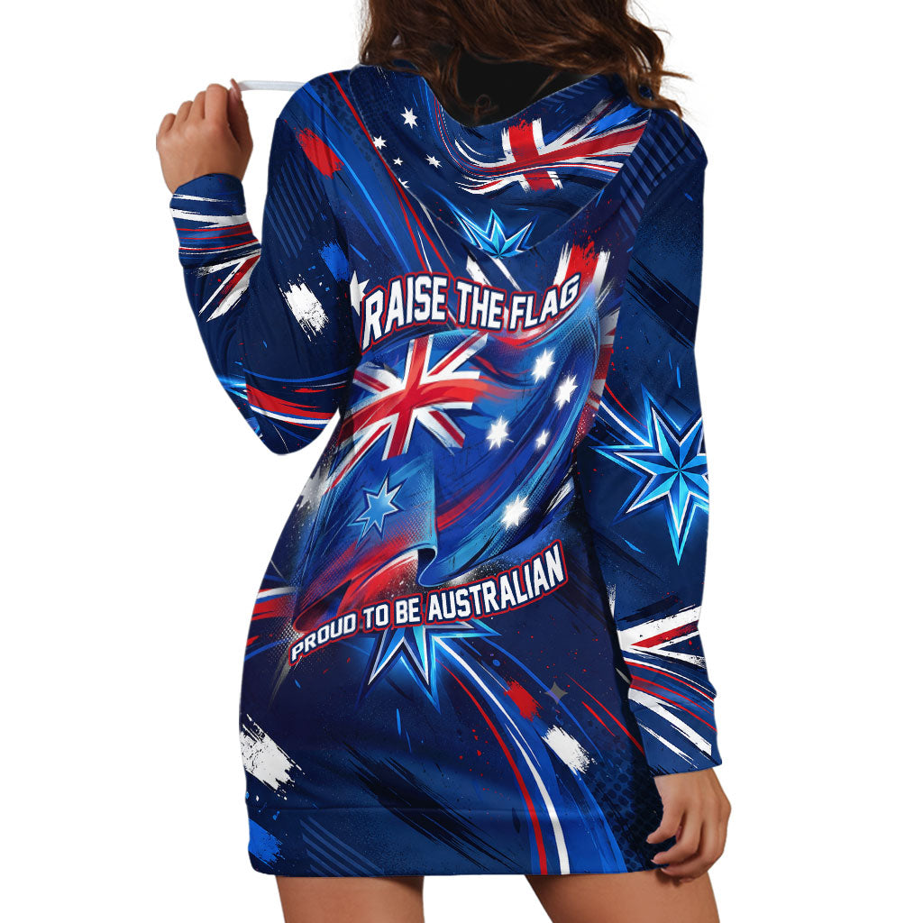 Proud To Be Australian Hoodie Dress Australia Flag Day Waving Commonwealth Star