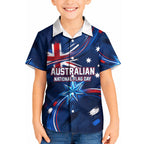 Proud To Be Australian Kid Hawaiian Shirt Australia Flag Day Waving Commonwealth Star