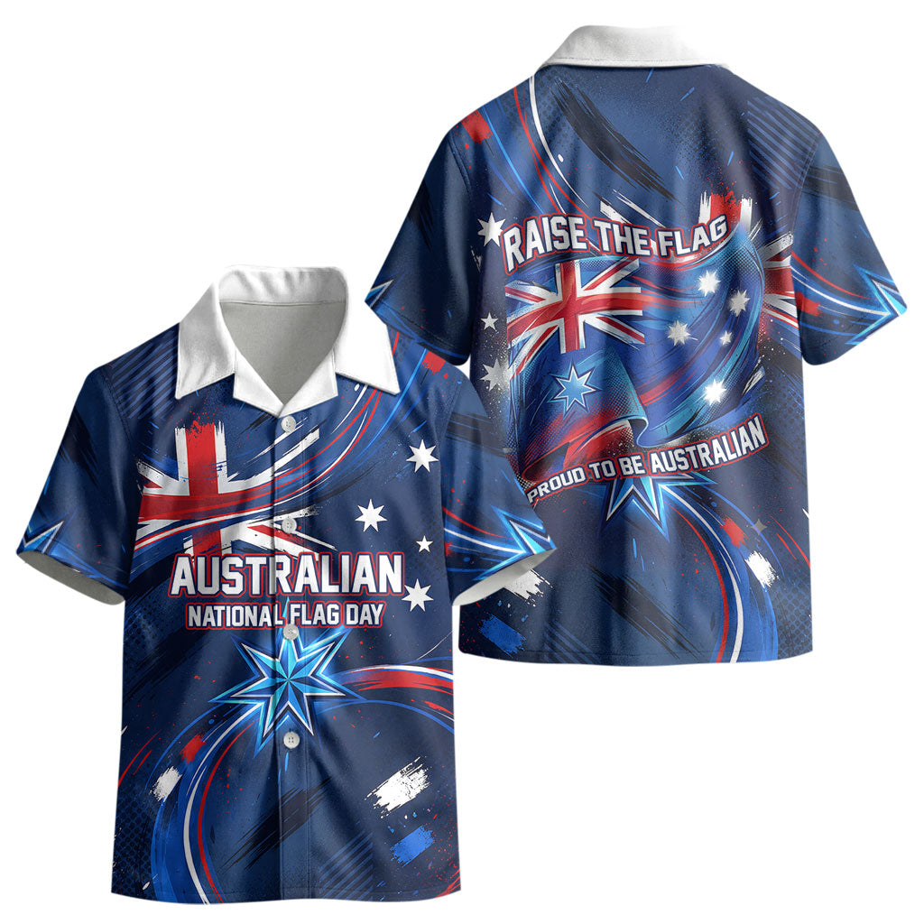 Proud To Be Australian Kid Hawaiian Shirt Australia Flag Day Waving Commonwealth Star