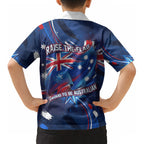Proud To Be Australian Kid Hawaiian Shirt Australia Flag Day Waving Commonwealth Star
